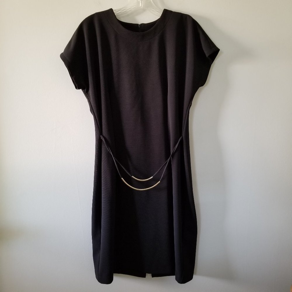 Vintage Just In Thyme LTD Petite Little Black Sleeveless  Shift Dress Size 10P